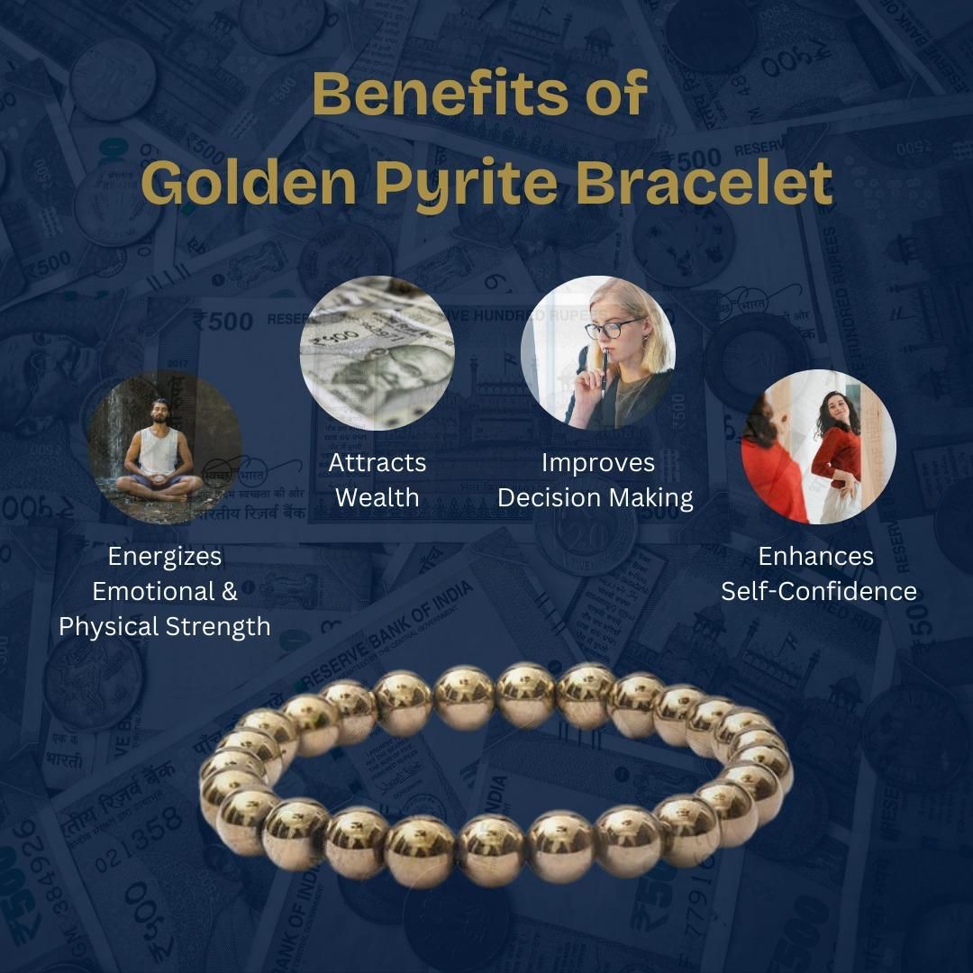 Golden Pyrite Bracelet -Golden Energy for Wealth, Health, and Success